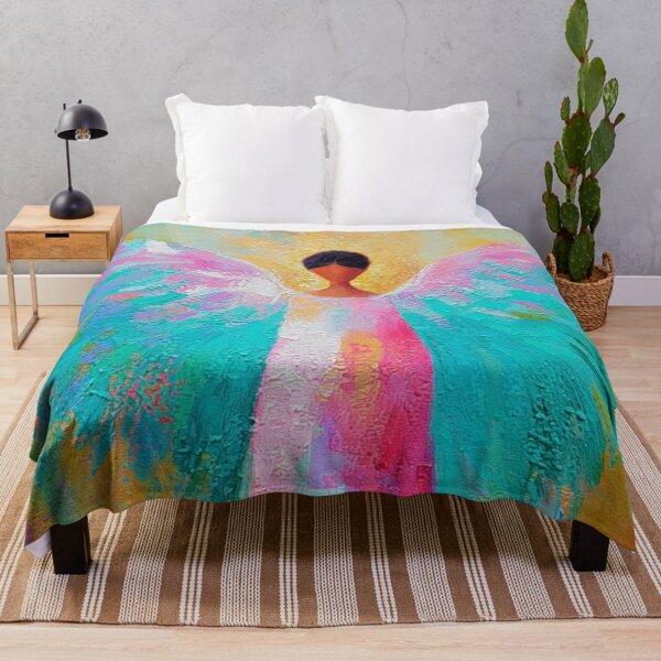 Item preview, Colorful angel in a field of flowers – Pastel poster designed and sold by Seelenzauberart.