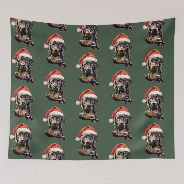 Item preview, Chocolate Labrador Santa and Flying Mallard designed and sold by LifeCrush.