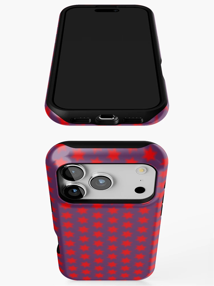 Thumbnail 3 of 4, iPhone Case, Red Rounded Star Shape designed and sold by PrintMintStudio.
