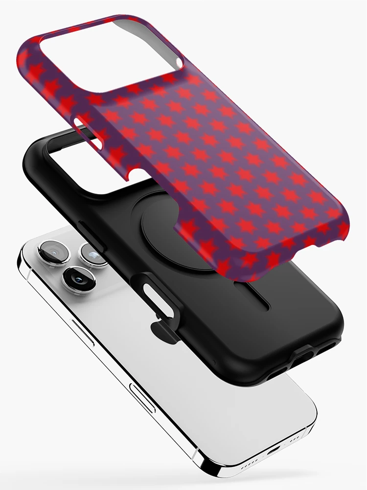 Thumbnail 2 of 4, iPhone Case, Red Rounded Star Shape designed and sold by PrintMintStudio.