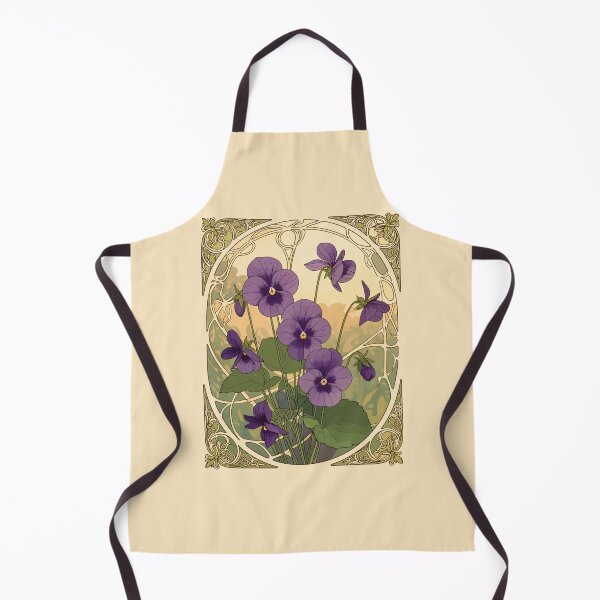 Item preview, Viola Flowers February Birthday Art Nouveau Style designed and sold by taiche.