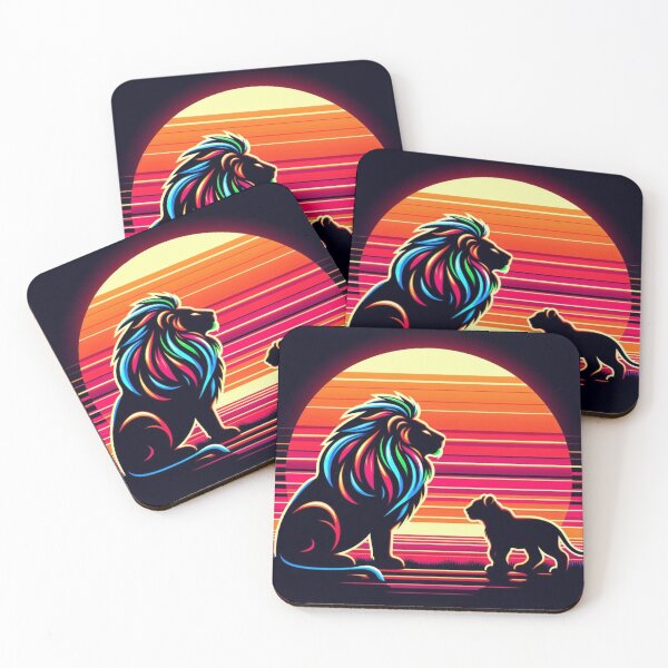 Item preview, lion and cub at sunset designed and sold by Dogandesighn.