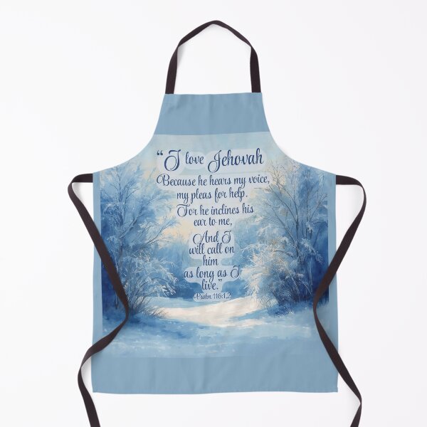 Item preview, JW Snow Scene- Bible Quote- I Love Jehovah Soft Blue designed and sold by Janna Perry Designs.