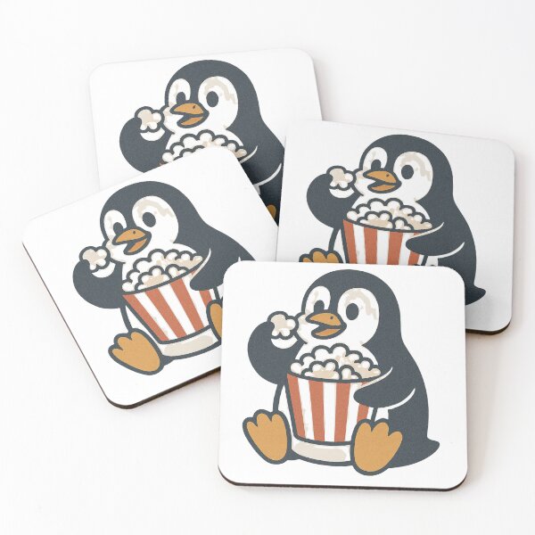 Artikelvorschau, Niedlicher Pinguin mit Popcorn entworfen und verkauft von GenzShoppingHub.