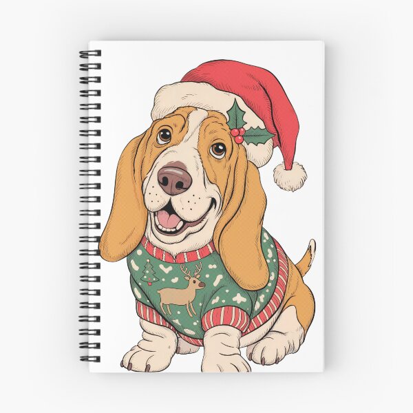 Artikelvorschau, Santa Basset Hound Holiday Cheer entworfen und verkauft von Batycab Shop.