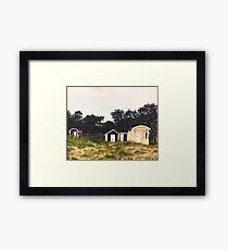 Beach Sheds in Sweden Framed Print