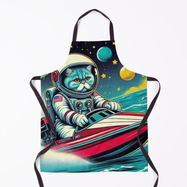 Item preview, cute cat speedboat riding at space designed and sold by Dogandesighn.