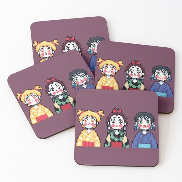 Item preview, Pixel Art Zenitsu,Tanjiro and Inosuke Demon Slayer designed and sold by PixelYonah.