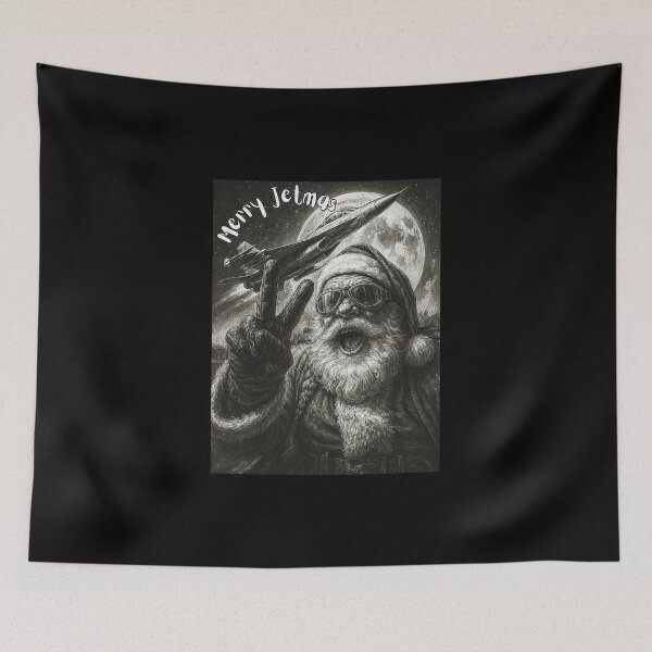 Item preview, Funny Santa Claus Selfie with Racing Fighter Jet Christmas Artwork designed and sold by love3617.