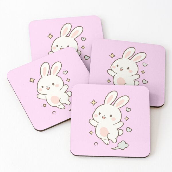 Item preview, Happy Bouncy Kawaii Bunny designed and sold by MoodimalsWorld.
