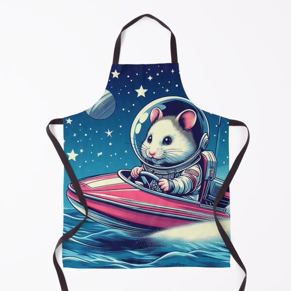 Item preview, cute hamster speed boat riding at space designed and sold by Dogandesighn.