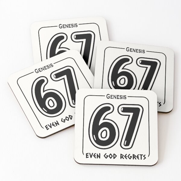 Item preview, 67 Meme Genesis 6:7 — Even God Regrets | Funny Christian Meme Typography | Black designed and sold by ZechJohnRB.