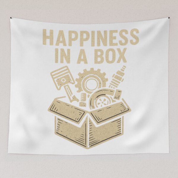 Item preview, Happiness in a Box – Vintage Car Parts & Turbo Mechanic Shirt designed and sold by louzza  shop.
