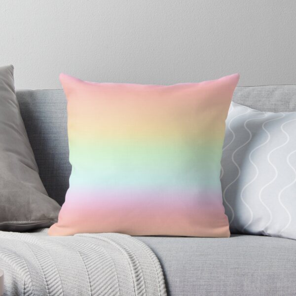 Pastel Rainbow Arch with Mosaic Texture Throw Pillow by Whoopsidoodle