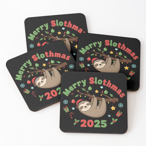 Item preview, Merry Slothmas: Adorable Sloth Hanging on Branch designed and sold by Silent Watch Threads..