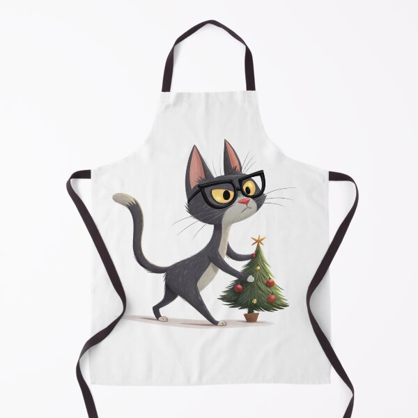 Item preview, Grumpy Christmas Cat with Tree – Funny Holiday Art by Vivo Studio designed and sold by VivoStudio.
