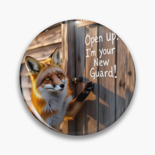 Item preview, Fox Guarding the Henhouse – Political Satire Animal Illustration designed and sold by WhimsyByPaul.redbubble.com.