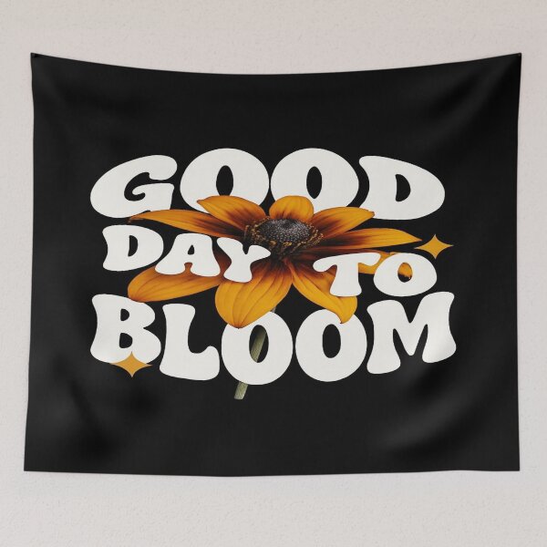 Item preview, Good Day to Bloom – Retro Floral Quote Design for Stickers, Wall Art & Positive Apparel designed and sold by Bright Nest Studio.