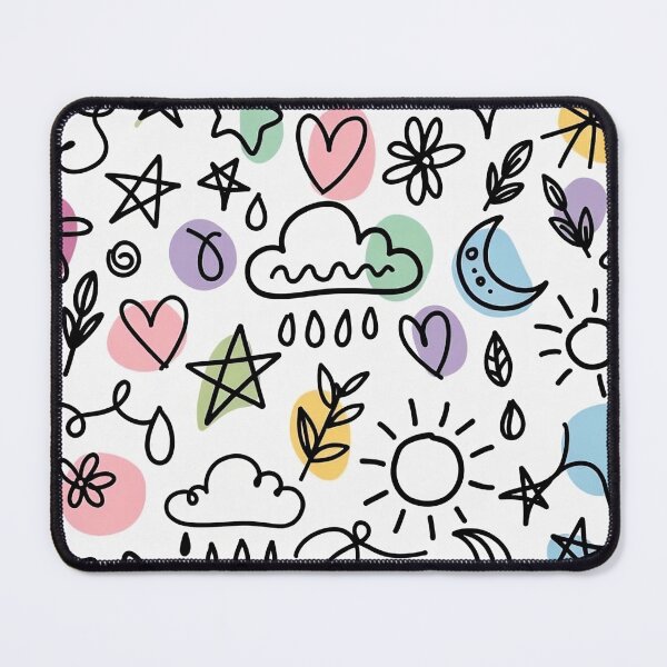 Item preview, Cute kawaii doodle seamless pattern – pastel rainbow magic designed and sold by Oximus.