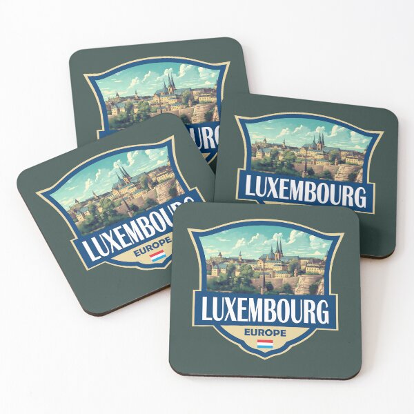Item preview, Luxembourg Illustration Retro Badge designed and sold by KrisSidDesigns.