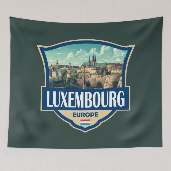 Item preview, Luxembourg Illustration Retro Badge designed and sold by KrisSidDesigns.