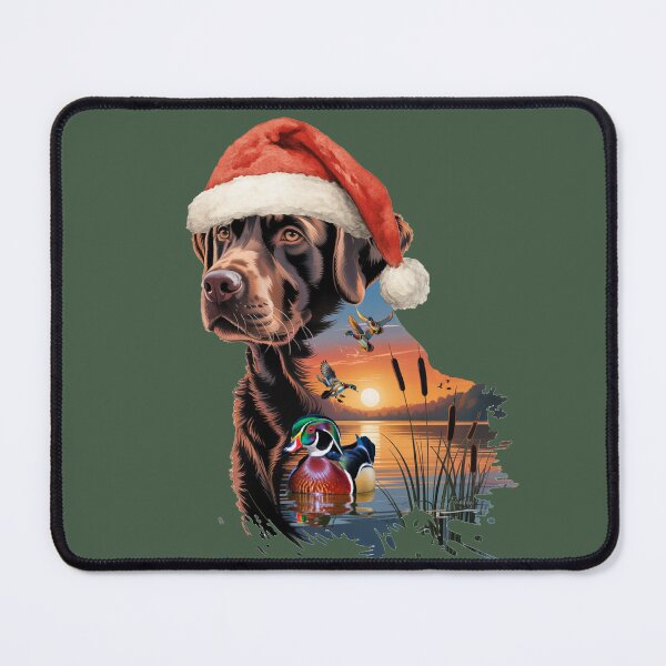 Item preview, Chocolate Labrador Santa and Wood Ducks designed and sold by LifeCrush.