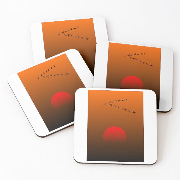 Item preview, Orange Sunset Bird Silhouettes Photographic Print designed and sold by Mother-Nature65.