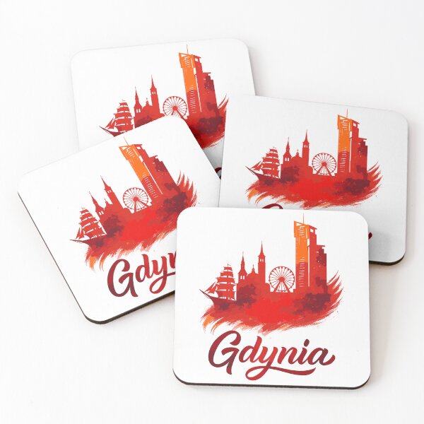 Item preview, Gdynia Poland Polska White Harbor City Red Gift designed and sold by Pineapple-Tree.