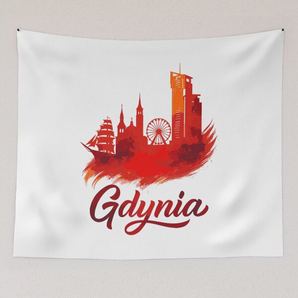 Item preview, Gdynia Poland Polska White Harbor City Red Gift designed and sold by Pineapple-Tree.