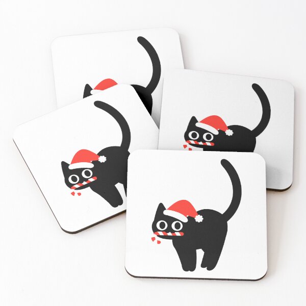 Item preview, Black Cat Mustache Candy Cane Christmas Holiday  designed and sold by MyVioletSkies.
