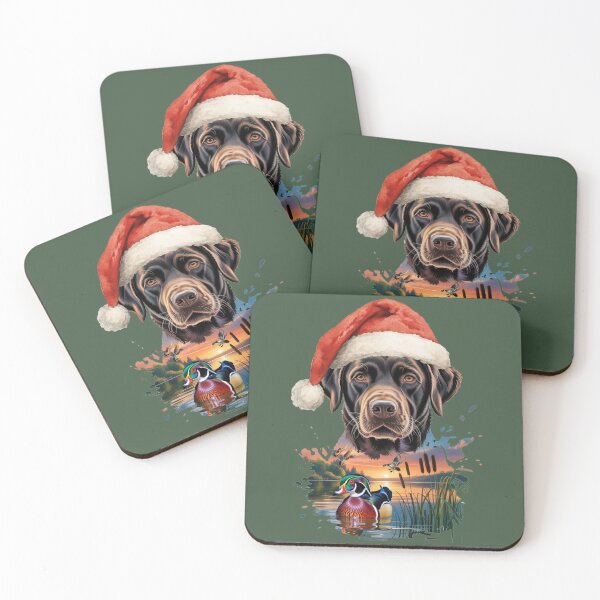 Item preview, Christmas Labrador Santa and Wood Ducks designed and sold by LifeCrush.