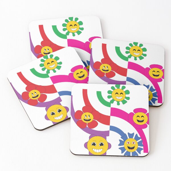 Item preview, Colorful Smiling Flowers Illustration designed and sold by S1990S.