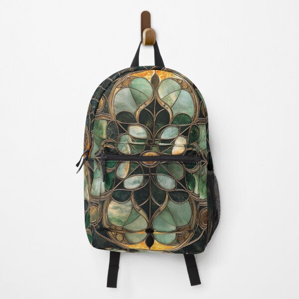 Item preview, Stained Glass Vintage Jade & Steel Mosaic Mandala Pattern designed and sold by GrinGalore.