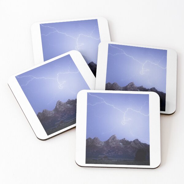 Item preview, Lightning Over Mountain Range Photographic Print designed and sold by Mother-Nature65.
