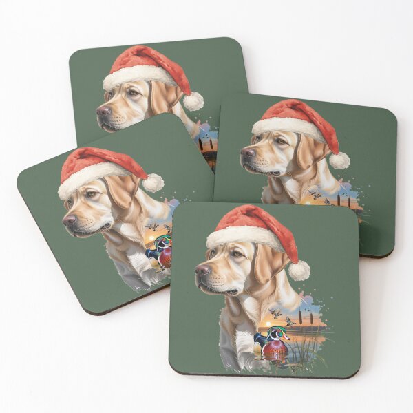 Item preview, Yellow Labrador Santa and Wood Ducks designed and sold by LifeCrush.