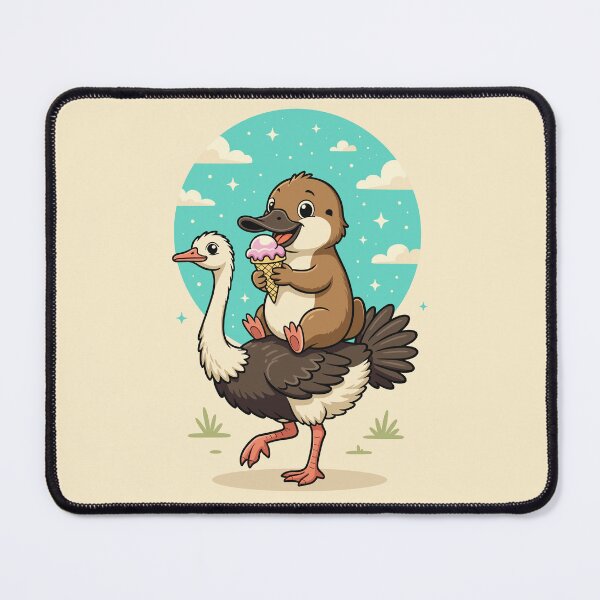 Item preview, Animal Adventure Friends – Platypus & Ostrich Ice Cream Shirt designed and sold by FinlayMcNevin.