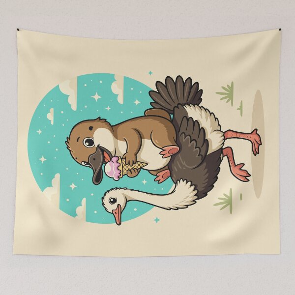 Item preview, Animal Adventure Friends – Platypus & Ostrich Ice Cream Shirt designed and sold by FinlayMcNevin.