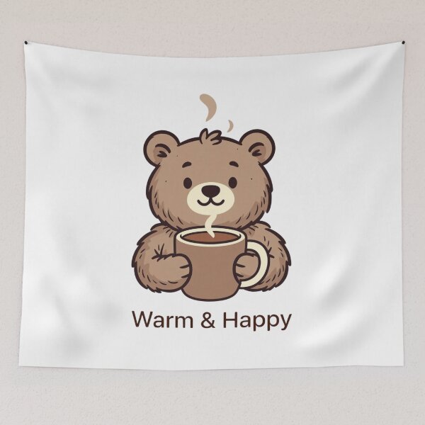 Item preview, Warm & Happy – Cute Winter Bear T-Shirt designed and sold by EcoArtTees.