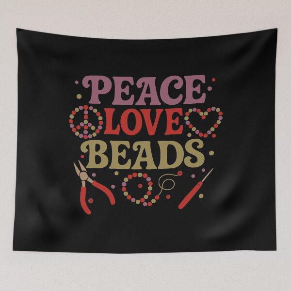 Item preview, Beading Peace Love Beads Retro Jewelry Making Craft Fun - Purple Lettering designed and sold by Darling DeDe.