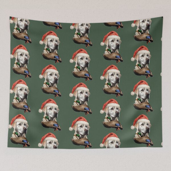 Item preview, White Labrador Santa and Flying Mallard designed and sold by LifeCrush.