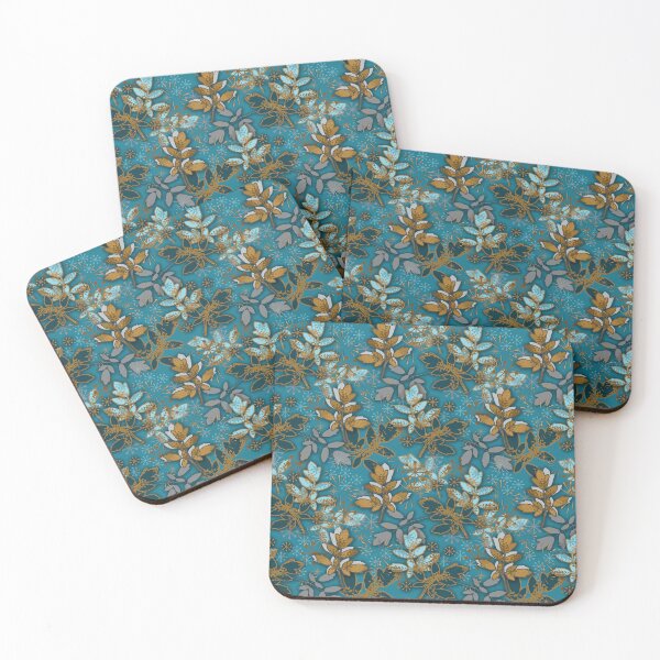 Item preview, Rich Dark Teal Leaves Seamless Repeat  designed and sold by Sharon Schwalbe.