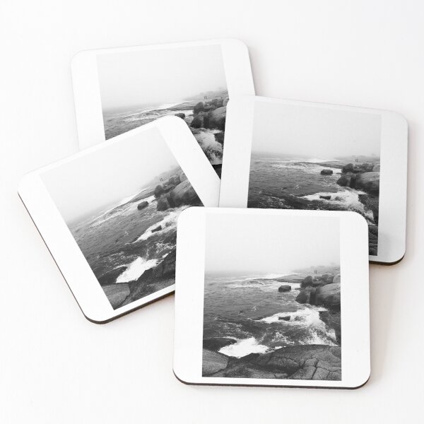 Item preview, Sea Crashing Against Rocks Black and White Photographic Print designed and sold by Mother-Nature65.