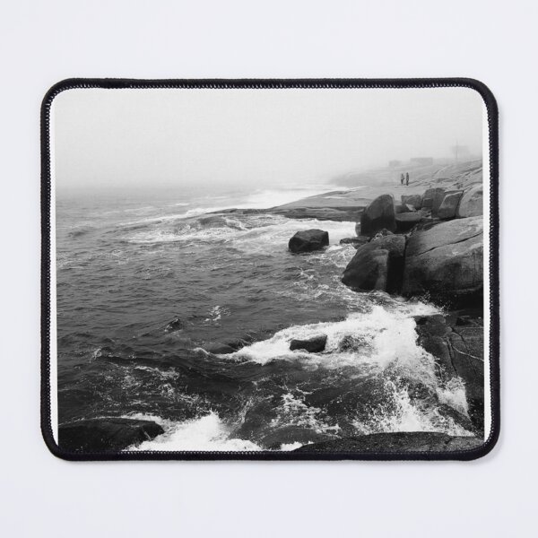 Item preview, Sea Crashing Against Rocks Black and White Photographic Print designed and sold by Mother-Nature65.