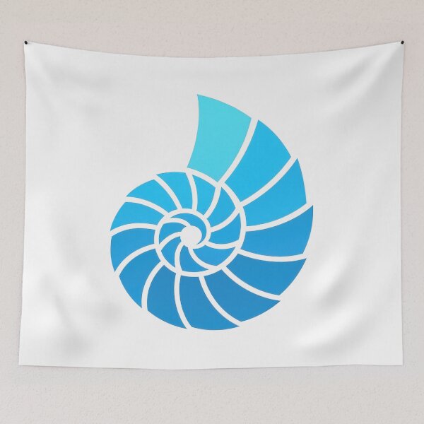 Item preview, Blue Nautilus Spiral Shell Gradient designed and sold by MountainD.
