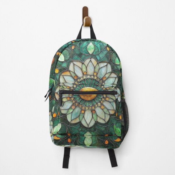 Item preview, Stained Glass Vintage Jade & Marble Mosaic Mandala Pattern designed and sold by GrinGalore.