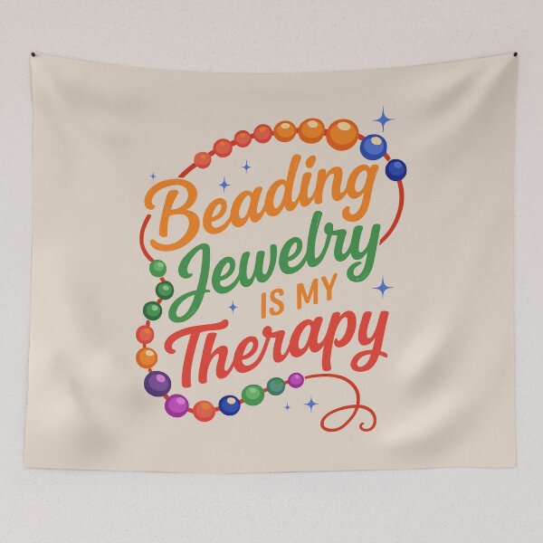 Item preview, Beading Jewelry is My Therapy Fun Design for Bead Lovers - Red designed and sold by Darling DeDe.