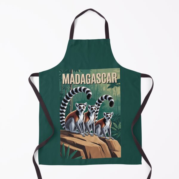 Item preview, Madagascar Lemurs Illustration Travel Art Vintage designed and sold by KrisSidDesigns.