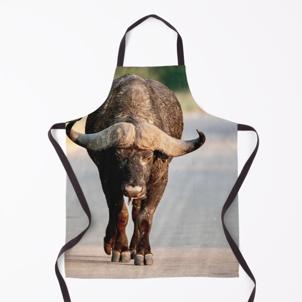 Item preview, African Buffalo on the Road, Lone Cape Buffalo Bull Walking Straight Toward You designed and sold by DavideAntoniani.
