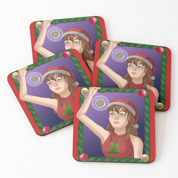 Item preview, Woman holding a Christmas ornament designed and sold by AssortedDrawings.