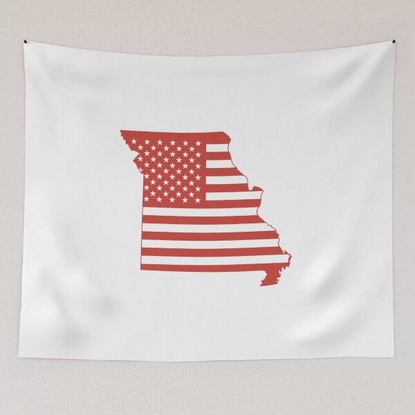 Item preview, Missouri USA Flag Silhouette – Stars and Stripes State Outline designed and sold by Paper Drip.